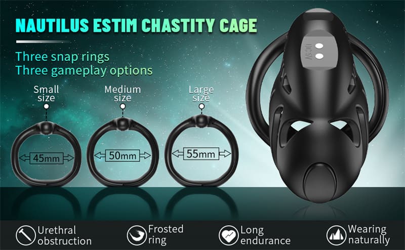 Lovesvibe Chastity Cage Device, 9 Frequency Electric Shock Cock Cage with Remote Control