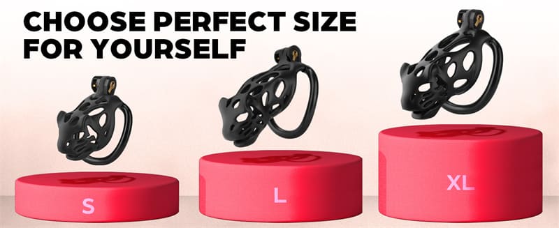 Lovesvibe Invisible Male Chastity Cage Device with Invisible Lock, Keys & 3 Dick Rings