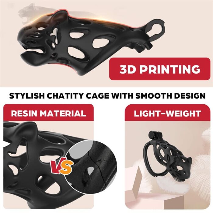 Lovesvibe Invisible Male Chastity Cage Device with Invisible Lock, Keys & 3 Dick Rings