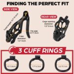 Lovesvibe Invisible Male Chastity Cage Device with Invisible Lock, Keys & 3 Dick Rings
