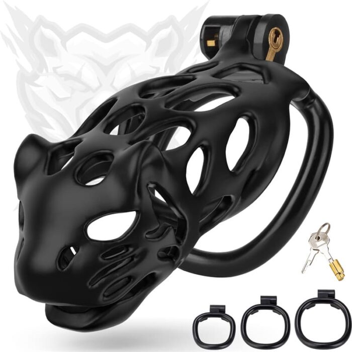 Lovesvibe Invisible Male Chastity Cage Device with Invisible Lock, Keys & 3 Dick Rings