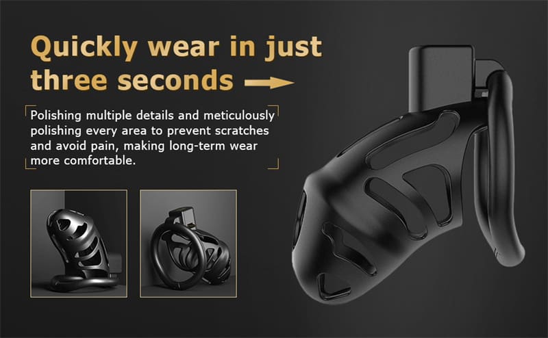 Lovesvibe Lightweight Male Chastity Cage with 3 Cock Rings & Invisible Lock