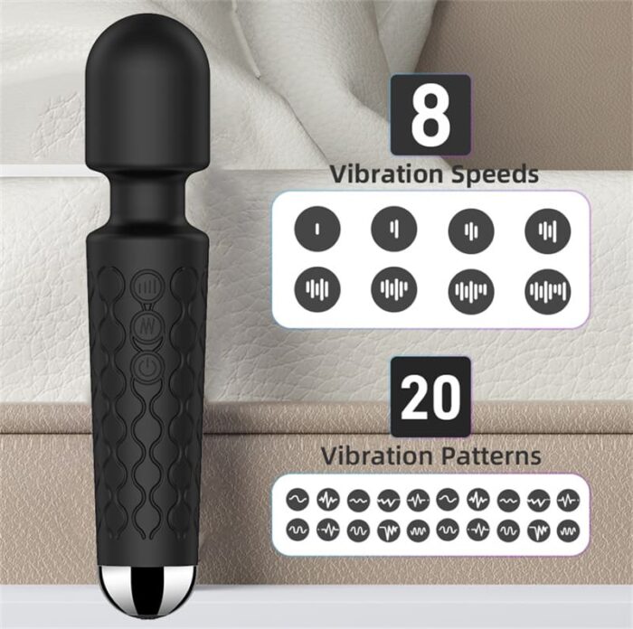 Lovesvibe Magic Wand Vibrator with 20 Powerful Vibration Modes for G-Spot Stimulation