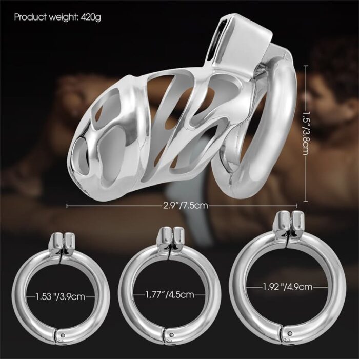 Lovesvibe Male Chastity Cage | Chastity Device with 3 Active Rings and Keys