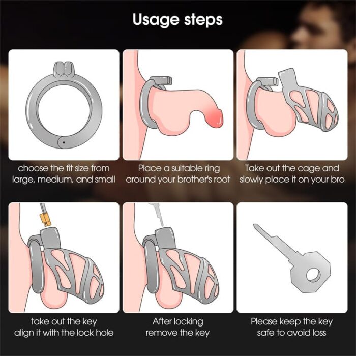Lovesvibe Male Chastity Cage | Chastity Device with 3 Active Rings and Keys
