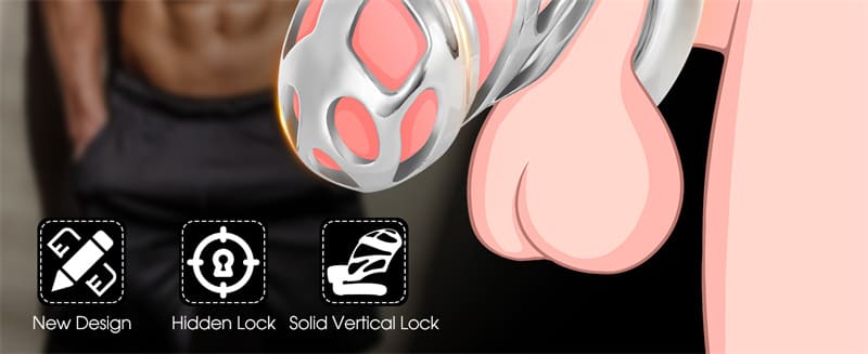 Lovesvibe Male Chastity Cage & Chastity Device with 3 Active Rings and Keys