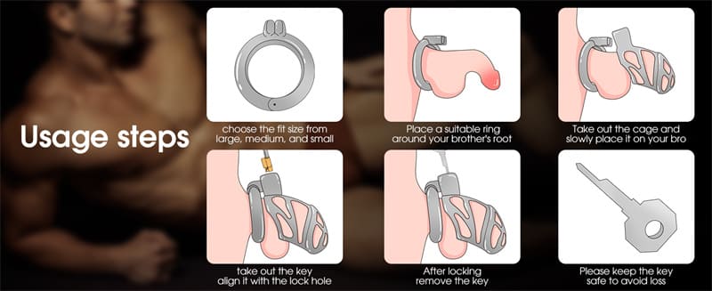 Lovesvibe Male Chastity Cage & Chastity Device with 3 Active Rings and Keys