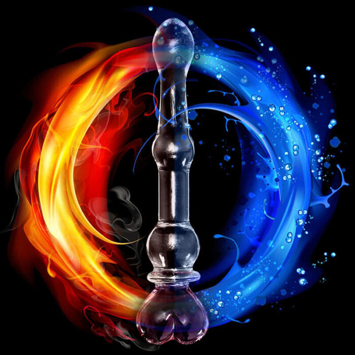 Lovesvibe Premium Crystal Glass Dildo, 8.3 Inch Anal Dildo for Women Masturbation