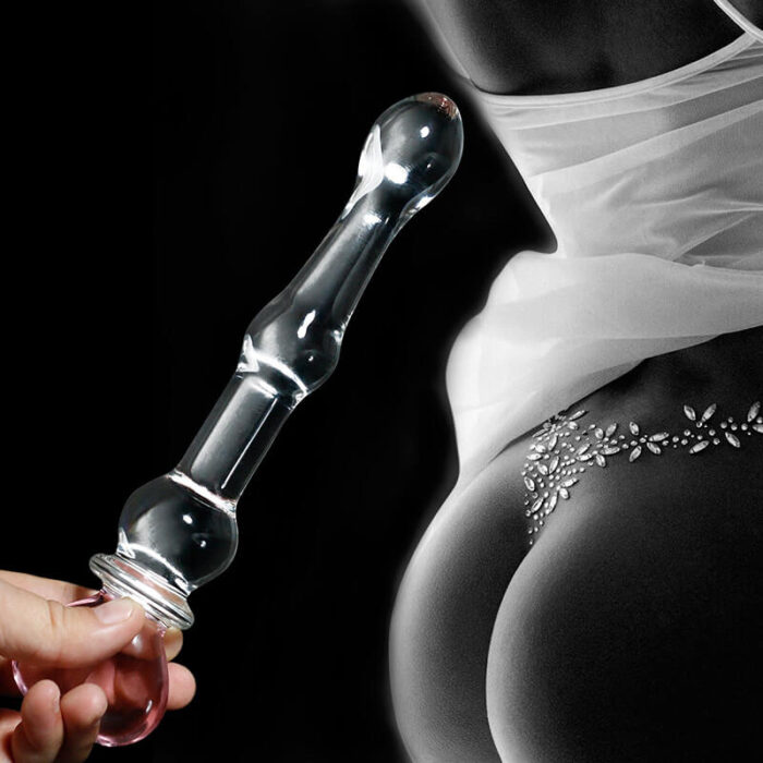 Lovesvibe Premium Crystal Glass Dildo, 8.3 Inch Anal Dildo for Women Masturbation