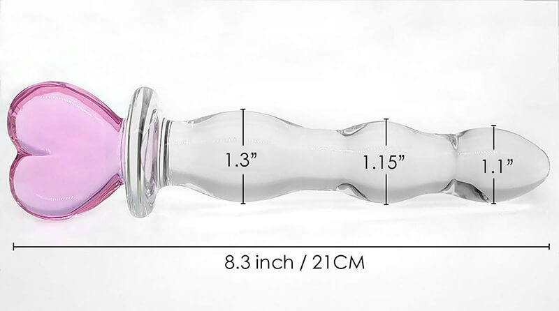 Lovesvibe Premium Crystal Glass Dildo, 8.3 Inch Anal Dildo for Women Masturbation