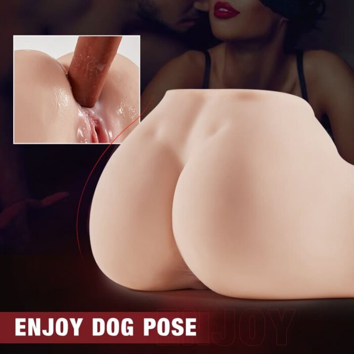 Lovesvibe 7.7LB Realistic Butt Male Masturbator with Anal Vaginal Sex Touching Big Ass