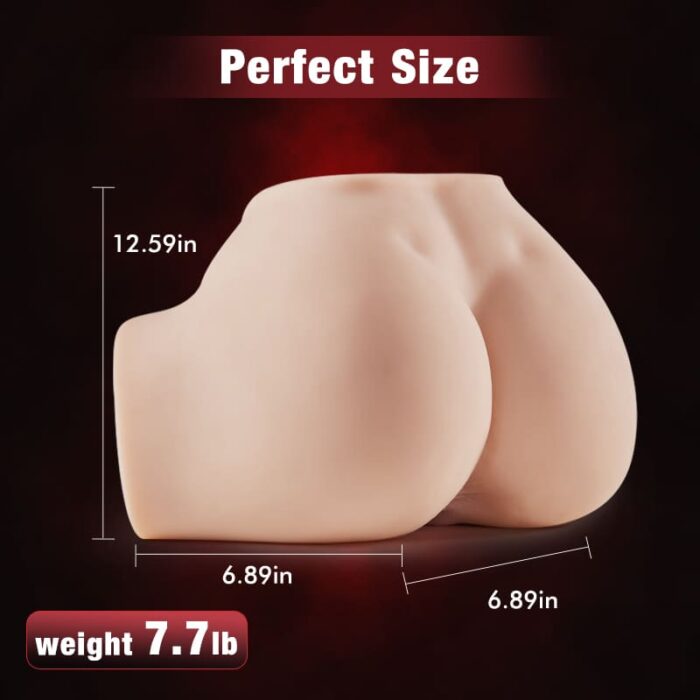 Lovesvibe 7.7LB Realistic Butt Male Masturbator with Anal Vaginal Sex Touching Big Ass