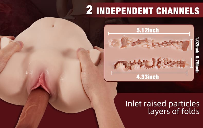Lovesvibe 7.7LB Realistic Butt Male Masturbator with Anal Vaginal Sex Touching Big Ass