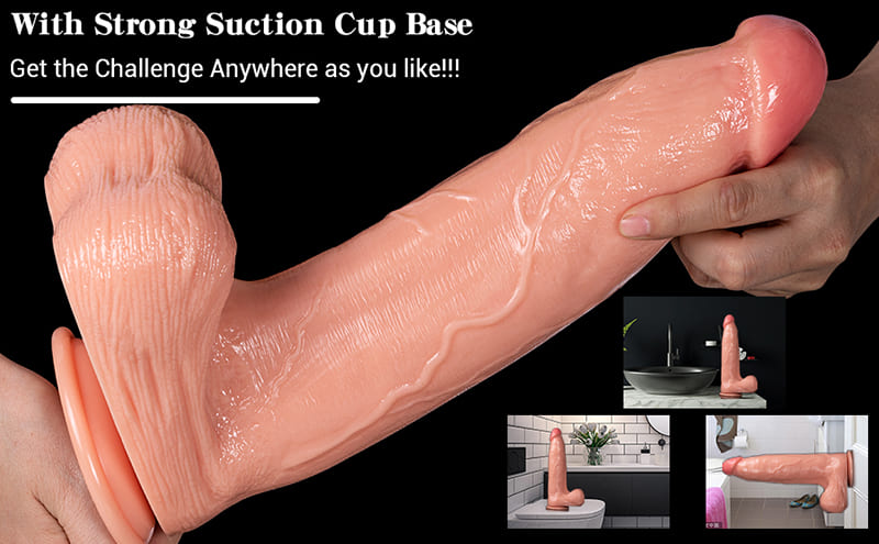 Lovesvibe Realistic Huge Dildo, 13 Inch Big Anal Dildo for Vaginal G-Spot & Anal Play