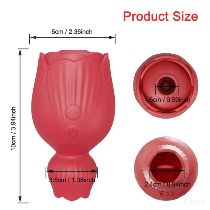 Lovesvibe Rose 10 Sucking Tongue Licking Vibrator for Women Nipple Clitoris Stimulator Clit Sucker
