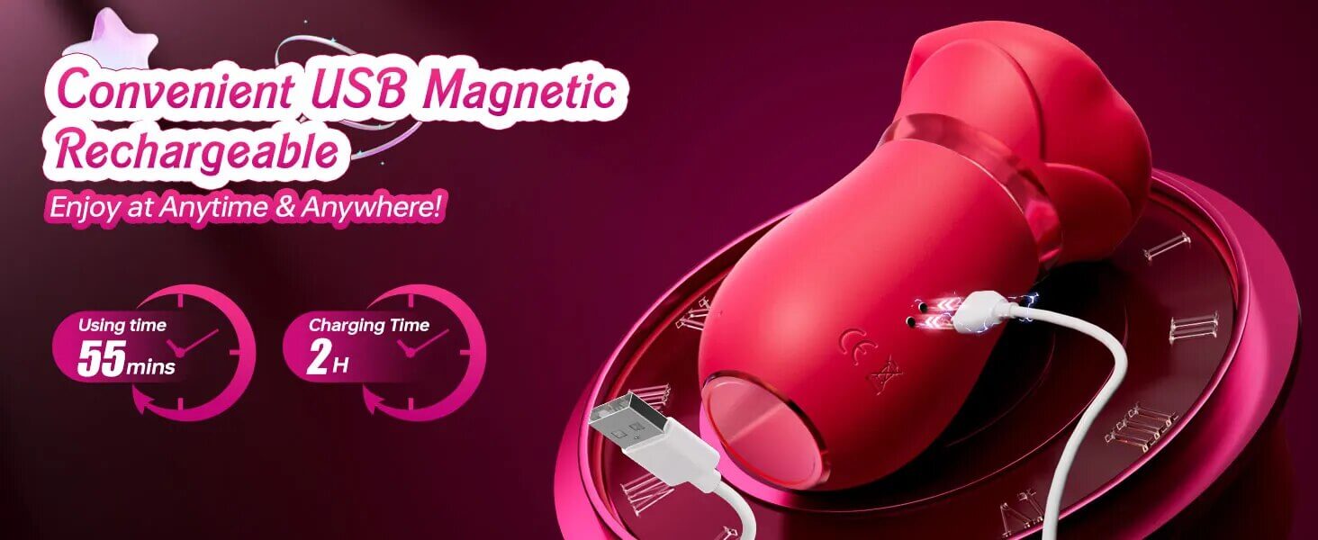 Lovesvibe 4 In 1 Rose Vibrator 10 Tongue Licking Sucking Nipple Toy G-Spot Vibrator