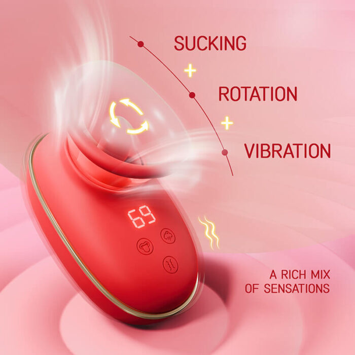 Lovesvibe Tongue Licking Nipple Toy with 9 Vibration 3 Sucking Clitoral Stimulator