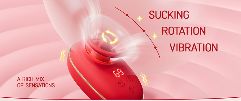Lovesvibe Tongue Licking Nipple Toy with 9 Vibration 3 Sucking Clitoral Stimulator