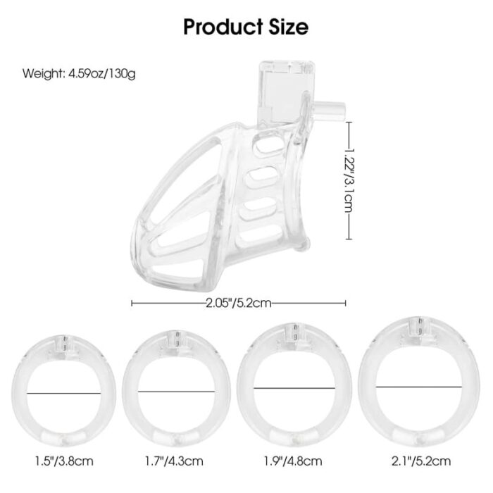 Male Chastity Cage with 4 Active Rings & 2 Keys for Male Penis Exercise & Abstinence
