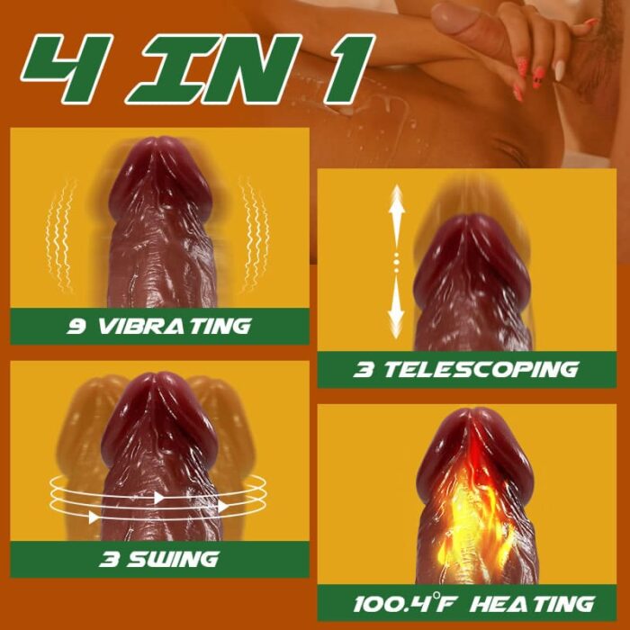 Neil 9 Vibrating 3 Telescoping Ultra-Realistic Dildo with Heating & Remote Control