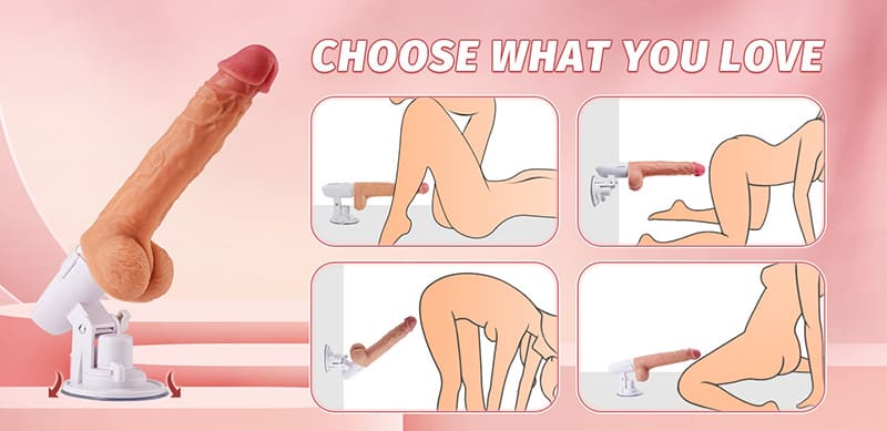Renke 8 Thrusting Rotating Vibrating Heating Dildo Machine with Remote Control & Suction Cup 11 Inch-12