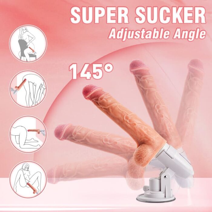 Renke 8 Thrusting Rotating Vibrating Heating Dildo Machine with Remote Control & Suction Cup 11 Inch-12