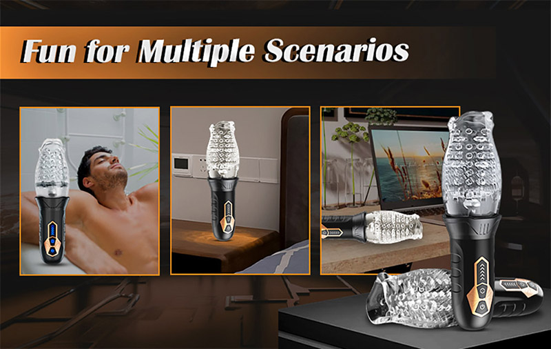 Rose Male Masturbator with 10 Vibrating 5 Rotating modes Blowjob Toy for Penis Training