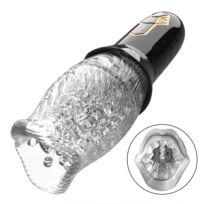 Rose Male Masturbator with 10 Vibrating 5 Rotating modes Blowjob Toy for Penis Training