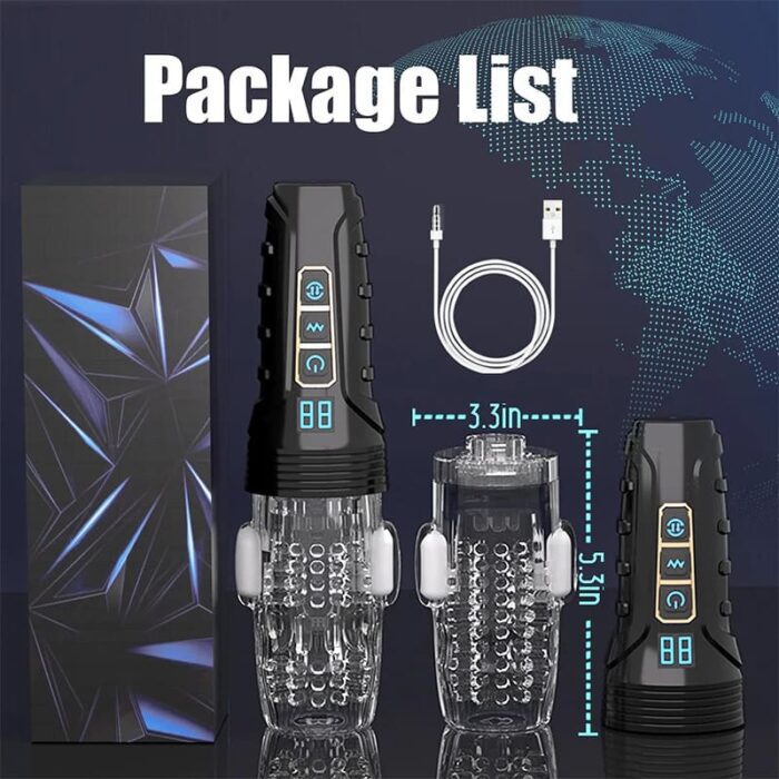 Arthur 3.0 Gawk Gawk 3000 Male Masturbator with 10 Vibration 5 Thrusting Rotation Mode LCD Mens Sex Toy