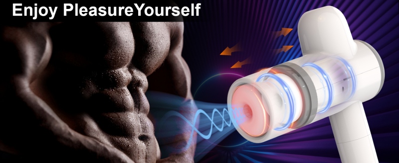 Automatic Lubricating Male Masturbator, 8 Vibration Thrusting Hands Free Male Stroker with Strap
