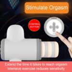 Automatic Lubricating Male Masturbator, 8 Vibration Thrusting Hands Free Male Stroker with Strap