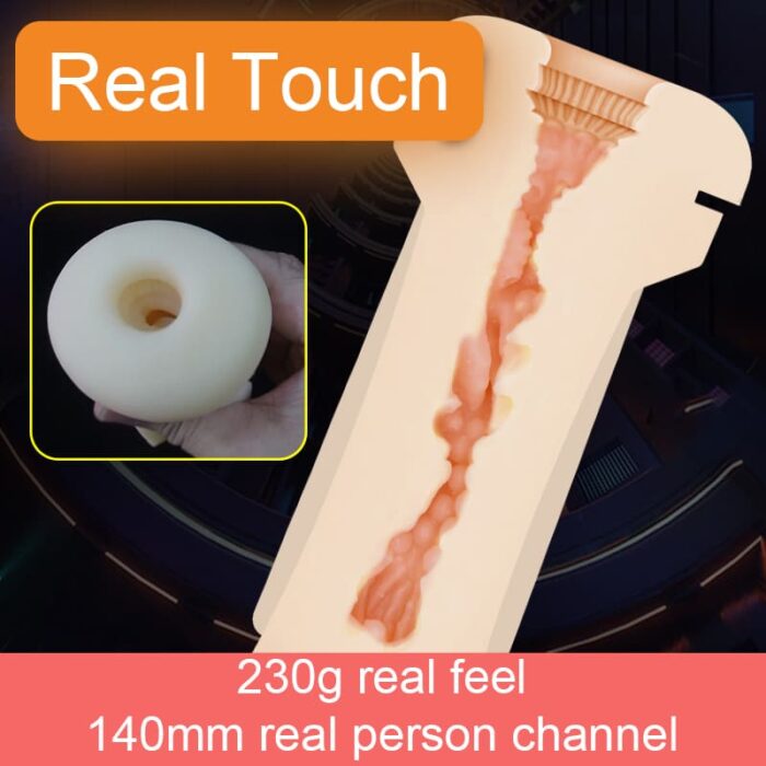 Automatic Lubricating Male Masturbator, 8 Vibration Thrusting Hands Free Male Stroker with Strap