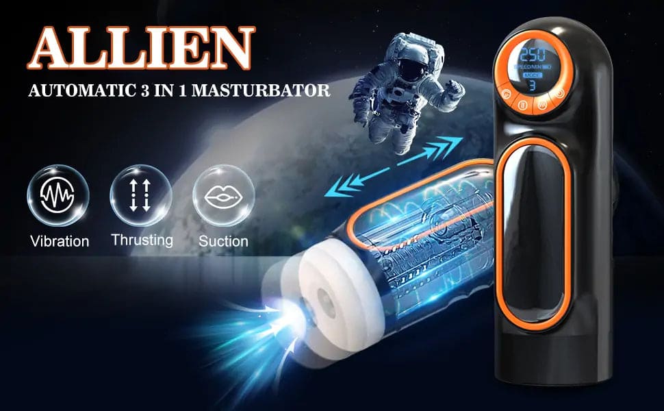 Automatic Male Masturbator with 10 Vibration & Thrusting 4 Suction Male Sex Toy