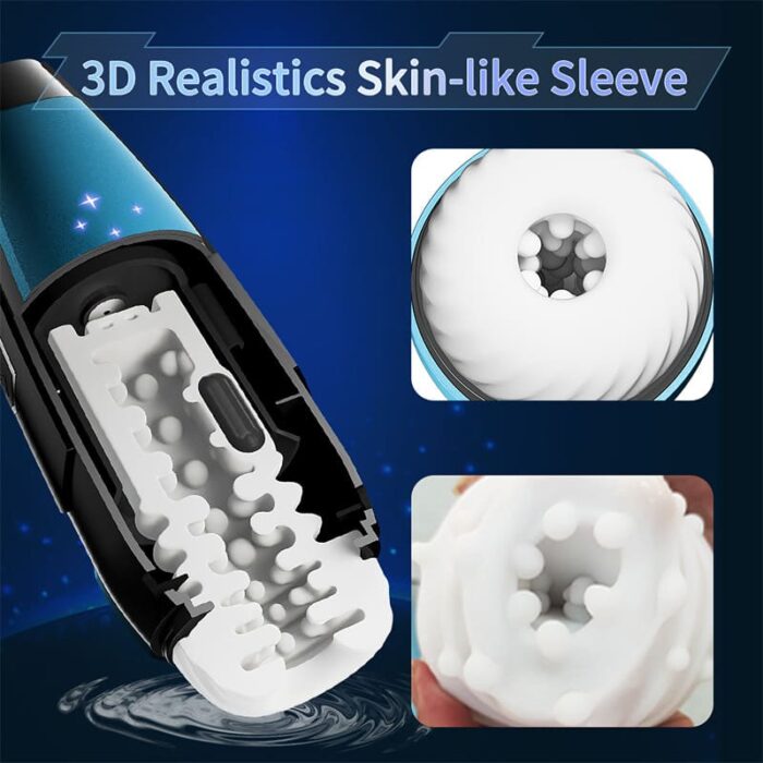 Automatic Male Masturbator with 3D Textured Sleeve, 5 Frequency Telescopic Adult Sex Toys