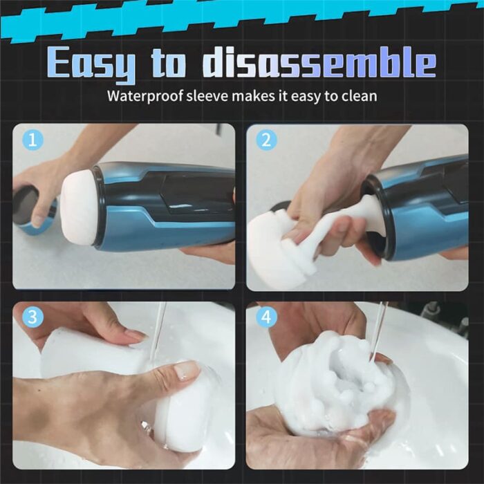Automatic Male Masturbator with 3D Textured Sleeve, 5 Frequency Telescopic Adult Sex Toys