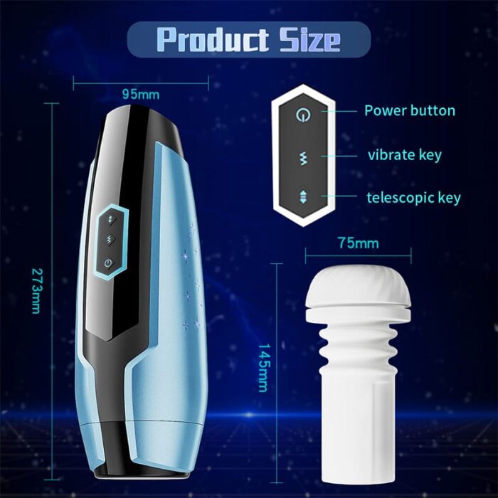 Automatic Male Masturbator with 3D Textured Sleeve, 5 Frequency Telescopic Adult Sex Toys