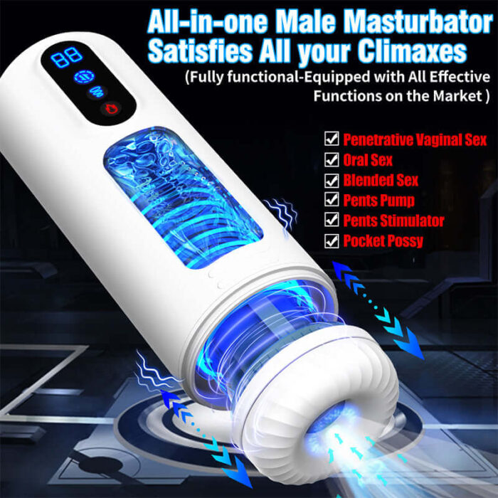 Automatic Male Masturbator with 9 Vibration Rotation & Thrusting Stroker for Sex Toys for Men Max Jet Cup