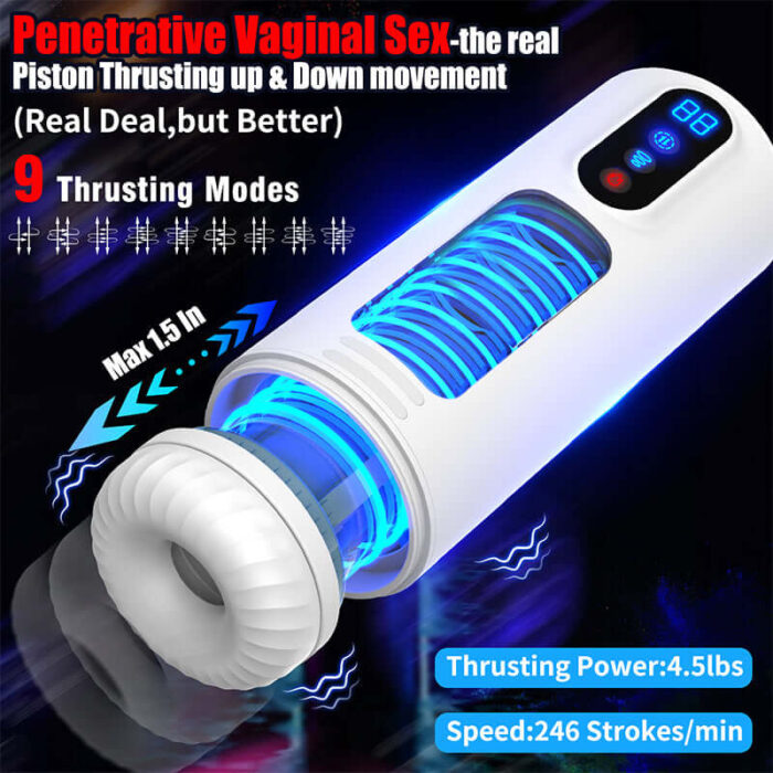 Automatic Male Masturbator with 9 Vibration Rotation & Thrusting Stroker for Sex Toys for Men Max Jet Cup