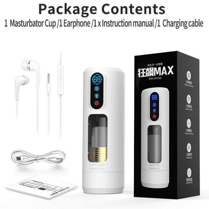 Automatic Male Masturbator with 9 Vibration Rotation & Thrusting Stroker for Sex Toys for Men Max Jet Cup