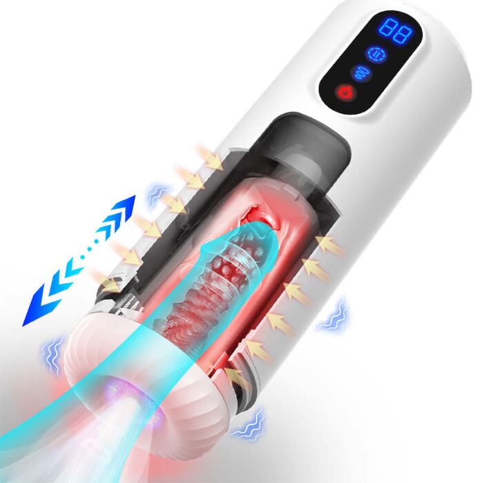 Automatic Male Masturbator with 9 Vibration Rotation & Thrusting Stroker for Sex Toys for Men Max Jet Cup
