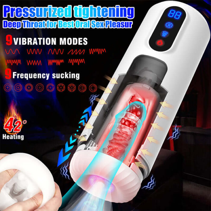 Automatic Male Masturbator with 9 Vibration Rotation & Thrusting Stroker for Sex Toys for Men Max Jet Cup