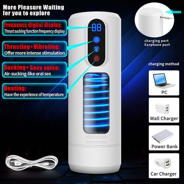 Automatic Male Masturbator with 9 Vibration Rotation & Thrusting Stroker for Sex Toys for Men Max Jet Cup