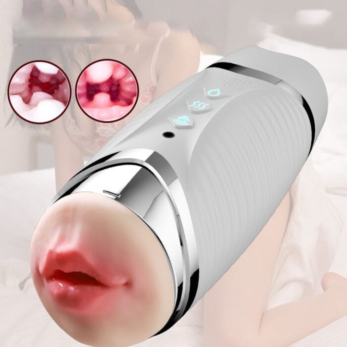Black Hole R20 Automatic Male Masturbator with Heating Moaning Voice Double Head Blowjob Penis Trainer 10