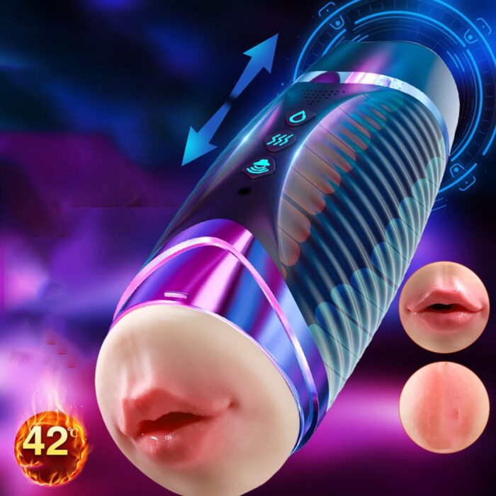Black Hole R20 Automatic Male Masturbator with Heating Moaning Voice Double Head Blowjob Penis Trainer 3