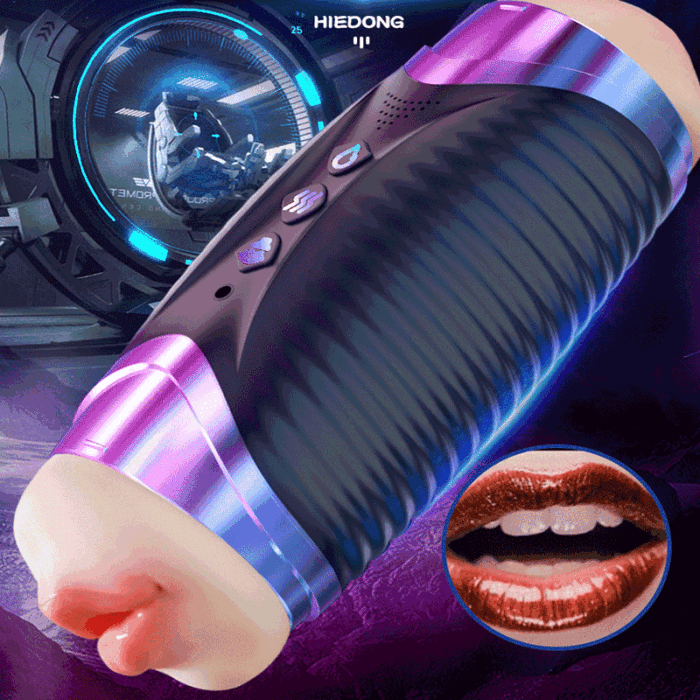Black Hole R20 Automatic Male Masturbator with Heating Moaning Voice Double Head Blowjob Penis Trainer 4
