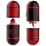 Dual Channel Tongue Licking Automatic Male Masturbator with 12 Vibration Water Spray Pocket Pussy Blowjob Toy