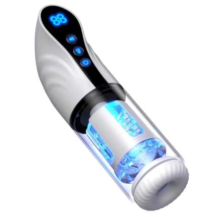 Electric Automatic Male Mastusbafor with Heated 9 Thrusting & 9 Sucking Rotation Real Piston Sex Machine