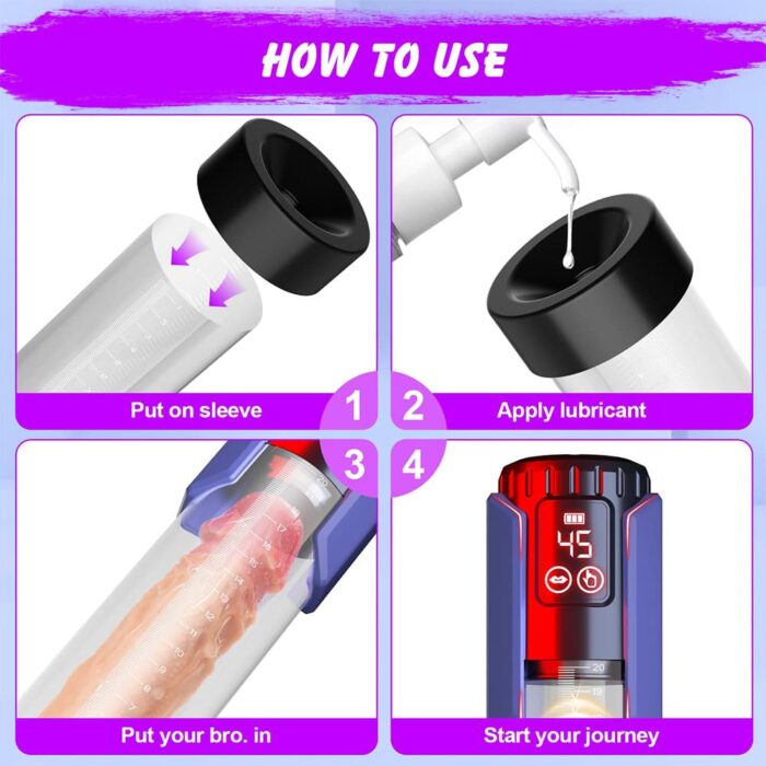 Electric Penis Pump Sex Toys for Men with 5 Suction Intensities, Lovesvibe Rechargeable LCD Penis Vacuum Pump