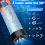 Electric Penis Pump Sex Toys for Men with 5 Suction Intensities, Lovesvibe Rechargeable LCD Penis Vacuum Pump