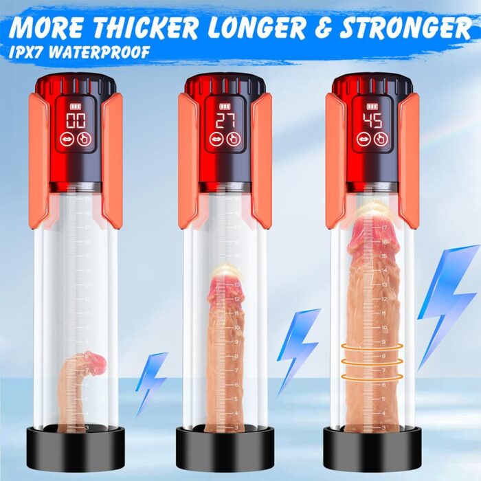 Electric Penis Pump Sex Toys for Men with 5 Suction Intensities, Lovesvibe Rechargeable LCD Penis Vacuum Pump